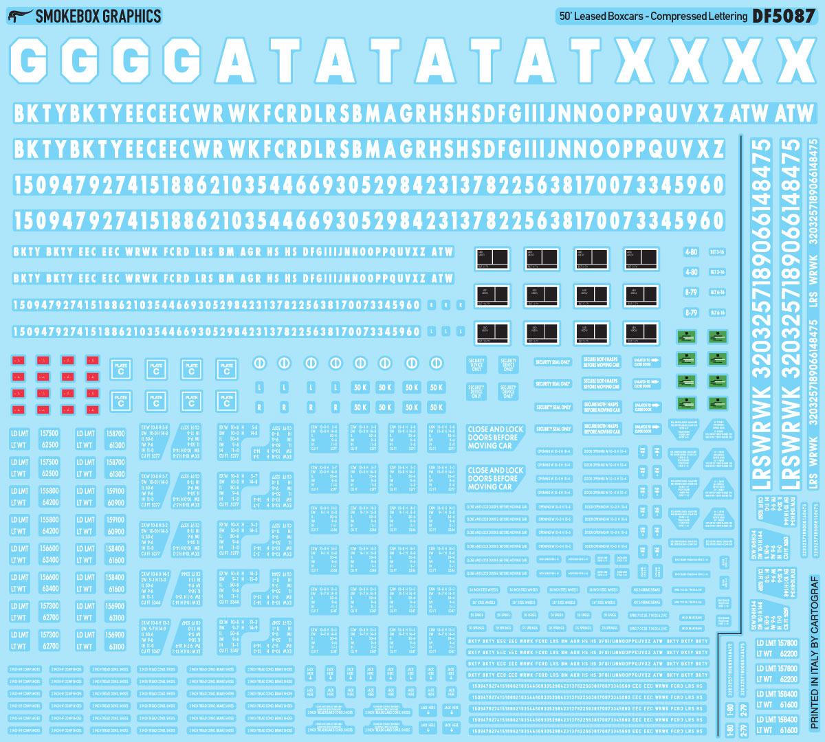 DF5087 50' Leased Boxcars - Compressed Lettering