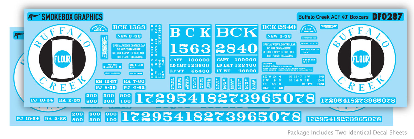 DF0287 Buffalo Creek ACF 40' Boxcars