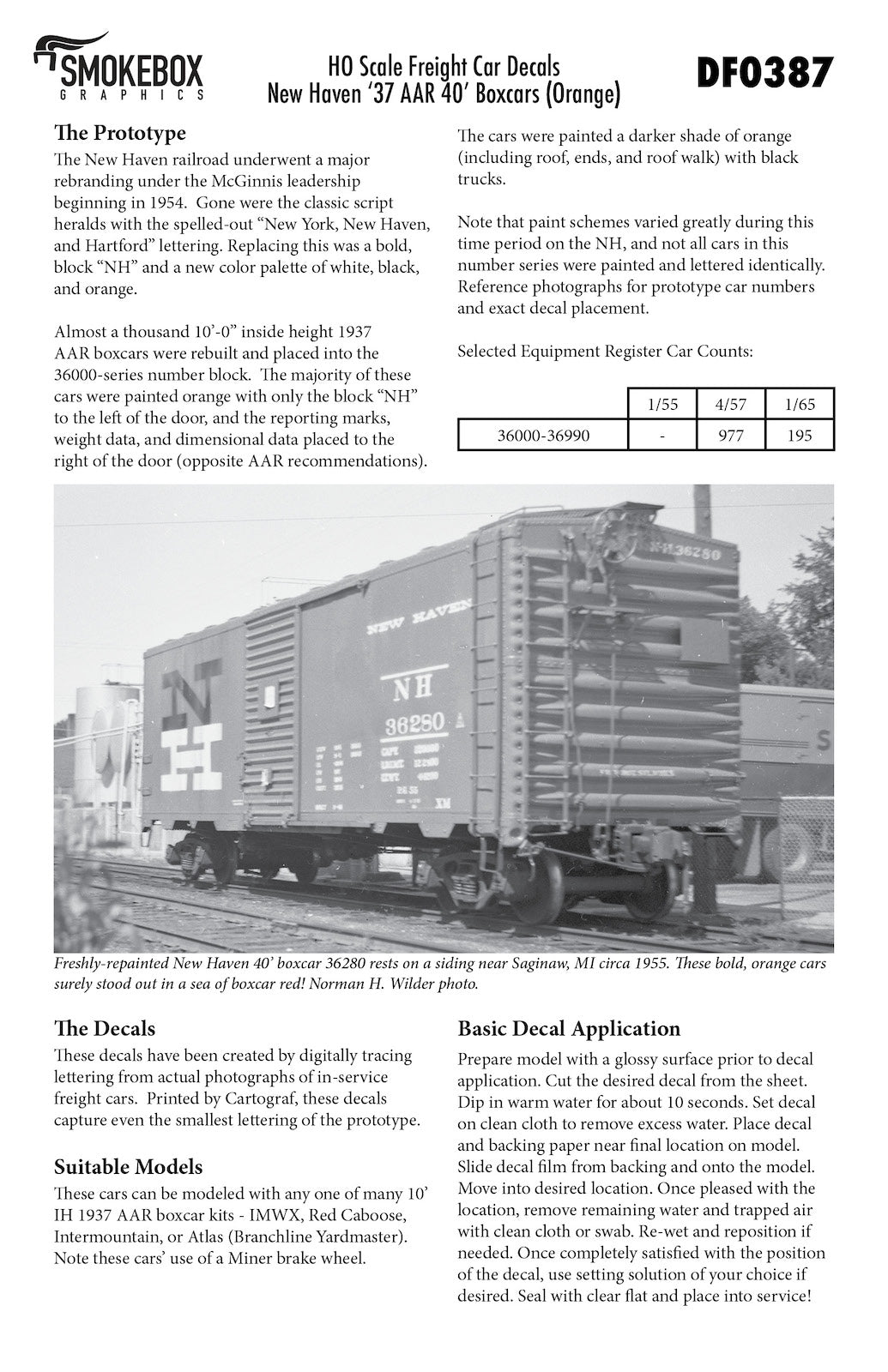 DF0387 New Haven '37 AAR 40' Boxcars (Orange)