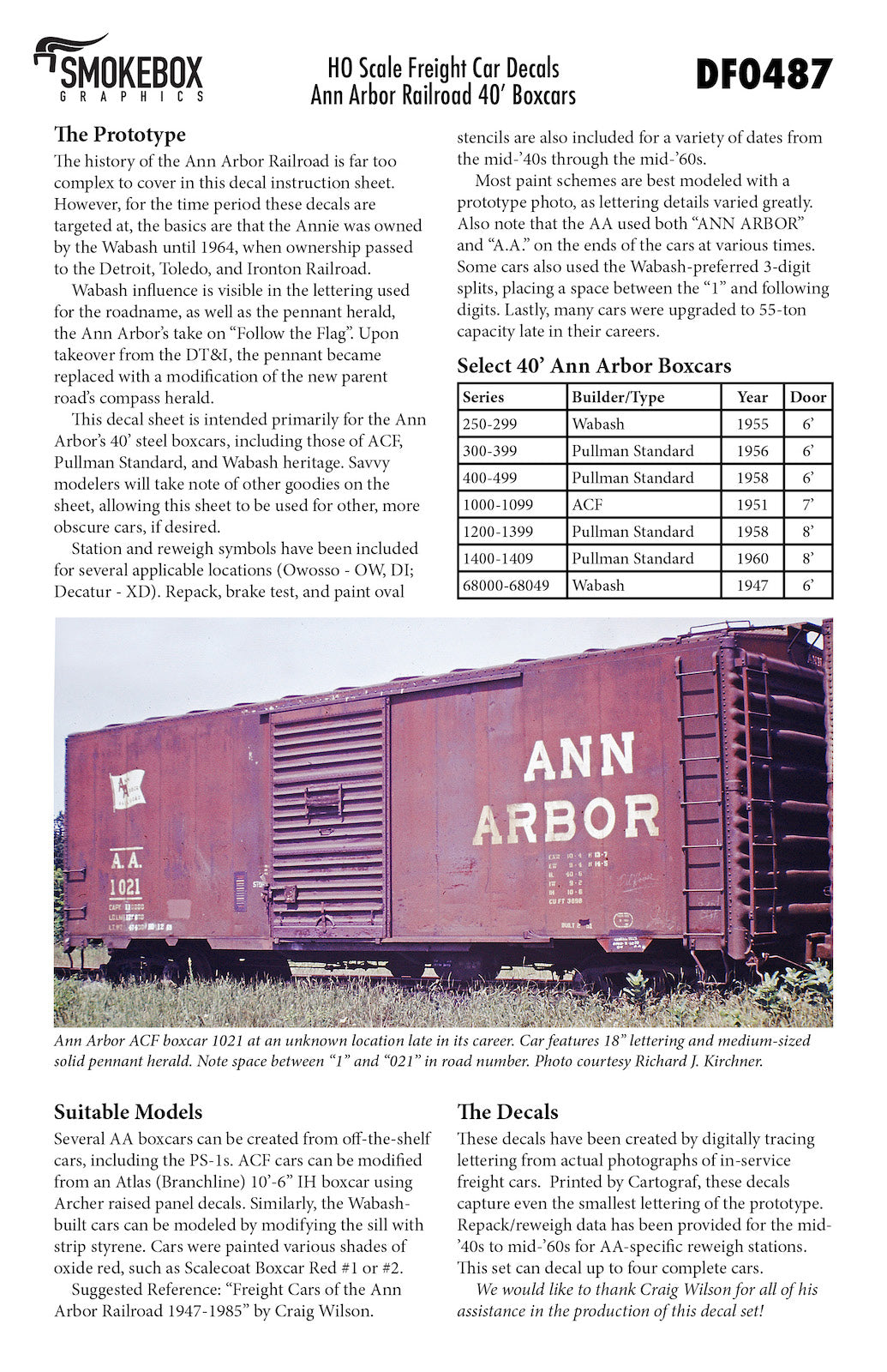 DF0487 Ann Arbor 40' Boxcars