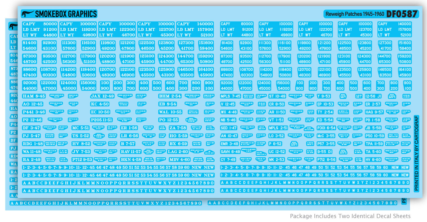 DF0587 Reweigh Patches 1945-1960