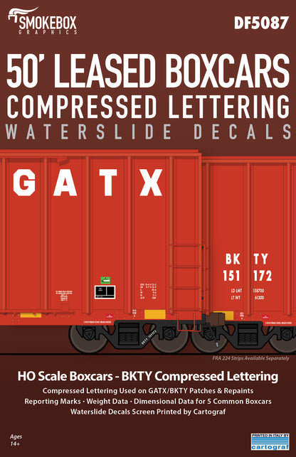 DF5087 50' Leased Boxcars - Compressed Lettering