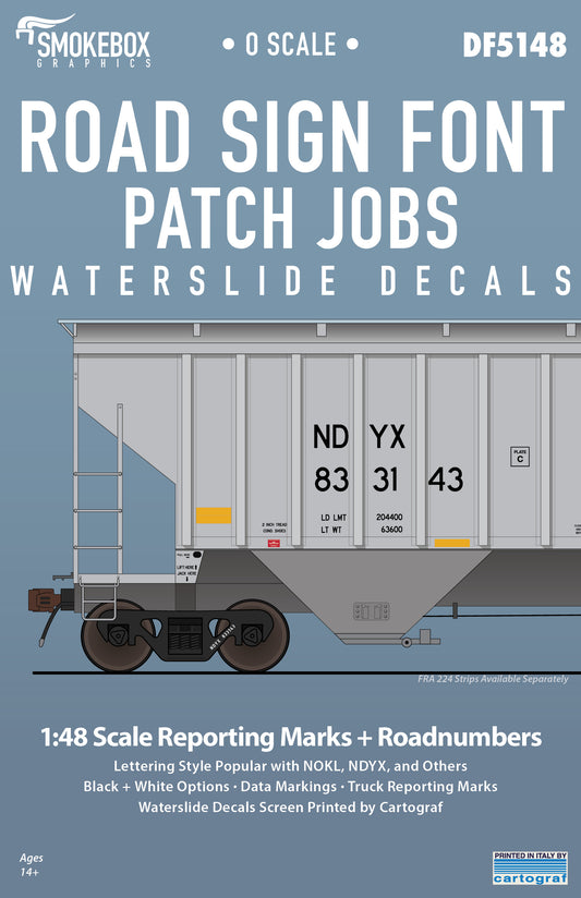 DF5148 *O Scale* Road Sign Font Patch Jobs