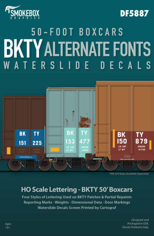 DF5887 BKTY Alternate Fonts - 50' Boxcars