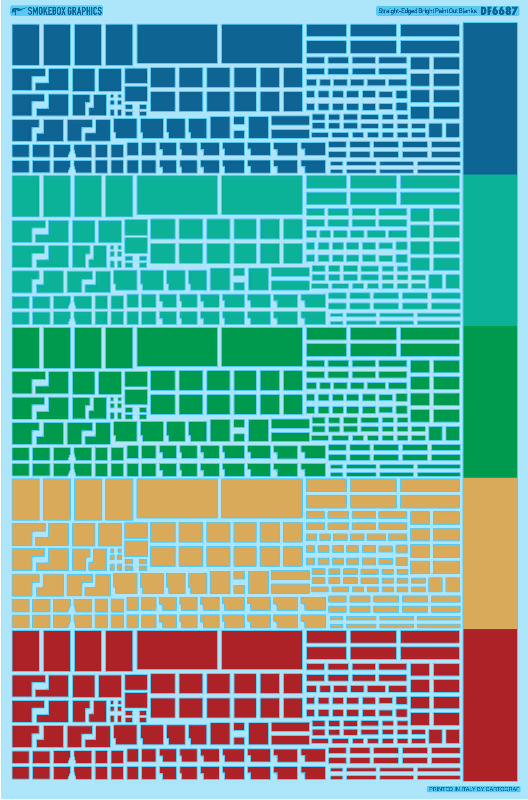 DF6687 Paint Out Blanks - Straight Edged - Bright Colors