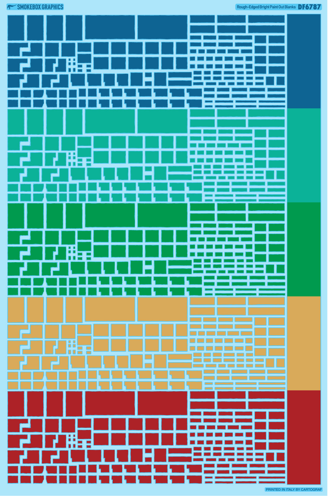 DF6787 Paint Out Blanks - Rough Edged - Bright Colors