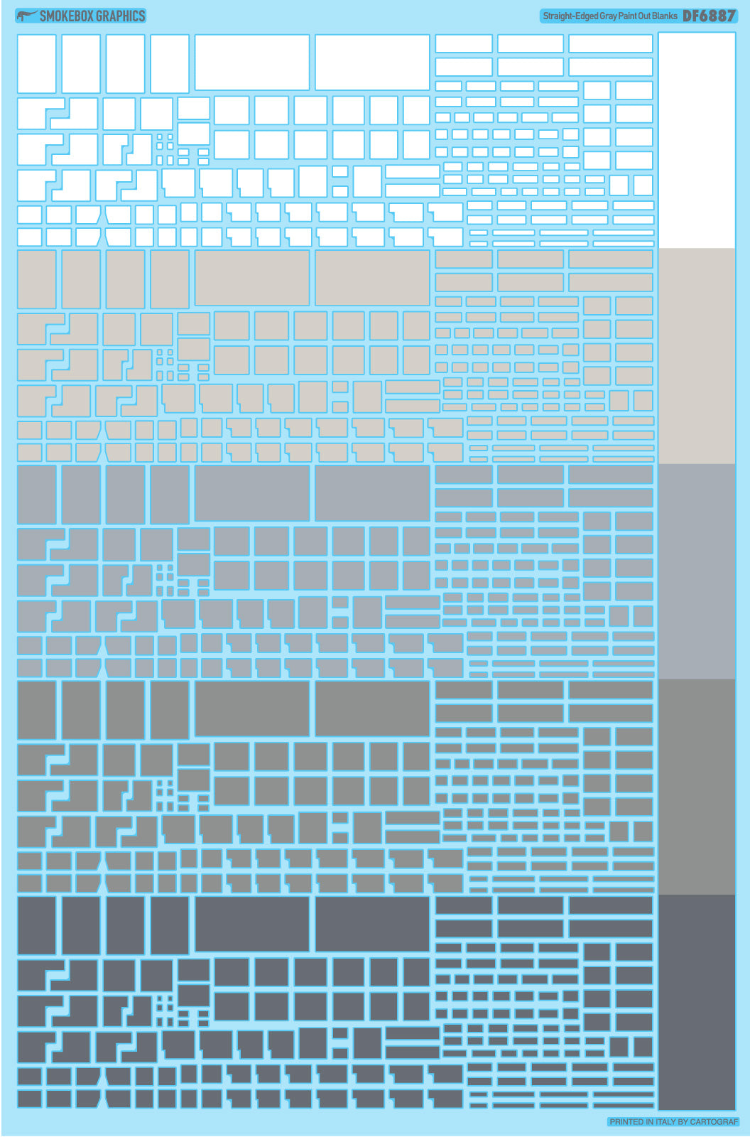 DF6887 Paint Out Blanks - Straight Edged - Gray