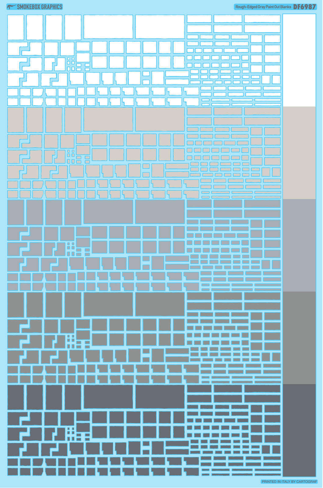 DF6987 Paint Out Blanks - Rough Edged - Gray