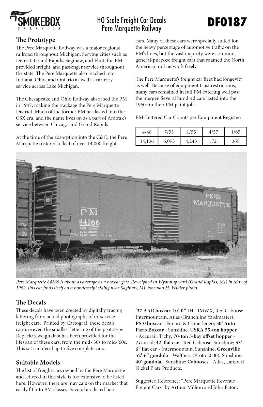 DF0187 Pere Marquette Freight Cars