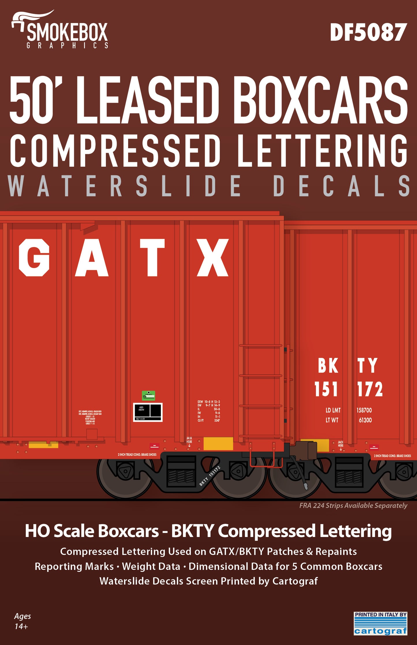DF5087 50' Leased Boxcars - Compressed Lettering