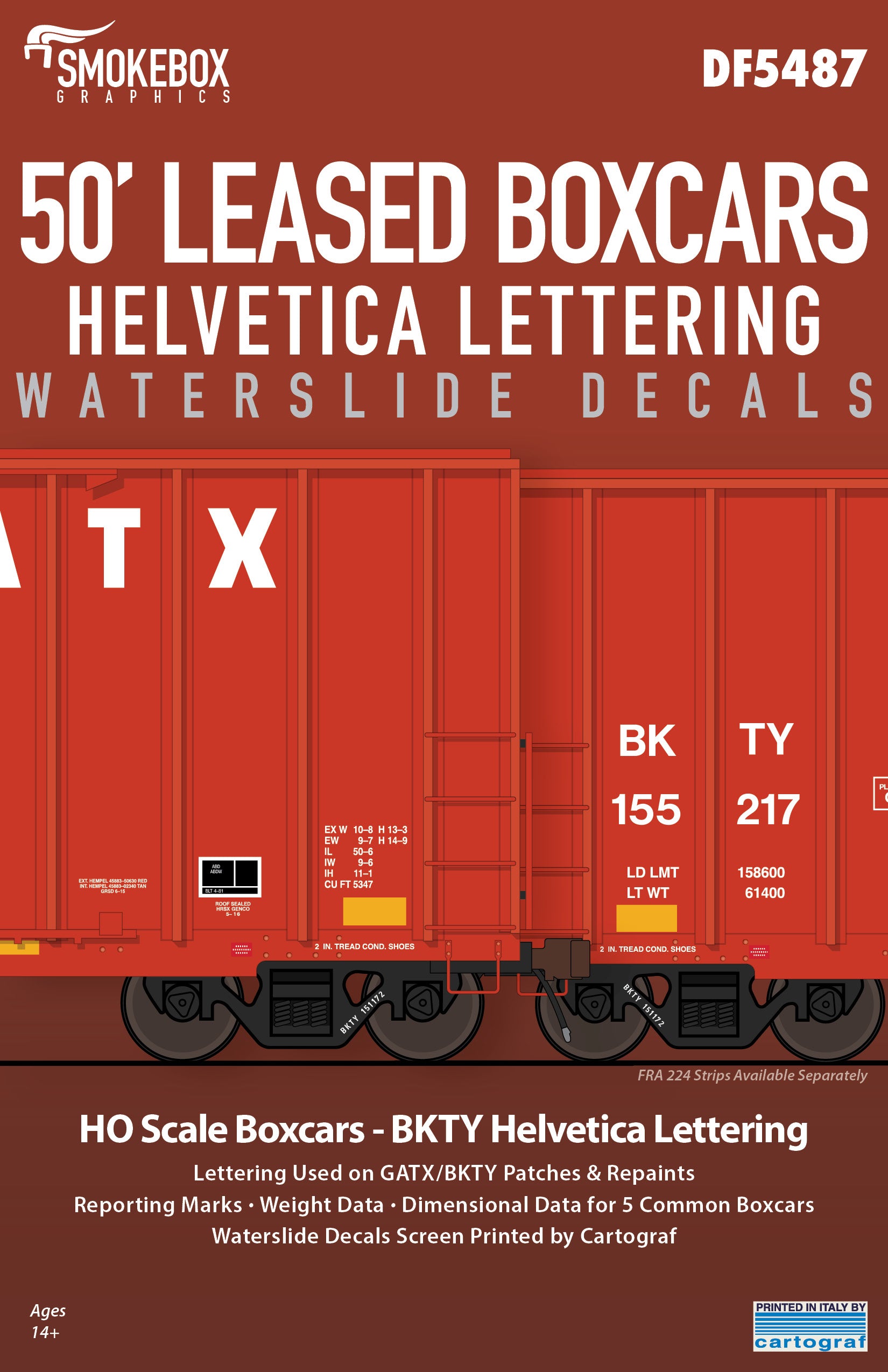 DF5487 50' Leased Boxcars - Helvetica Lettering – Smokebox Graphics