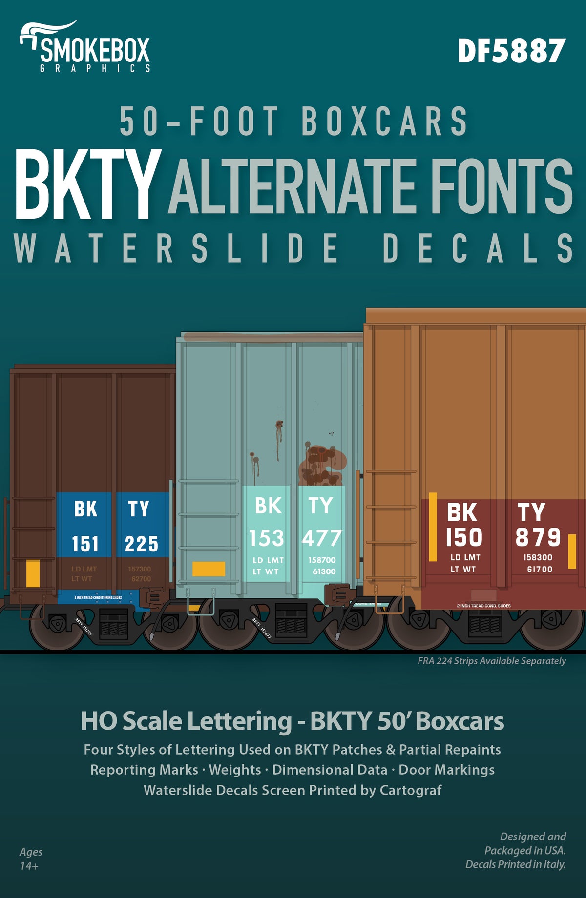 DF5887 BKTY Alternate Fonts - 50' Boxcars – Smokebox Graphics