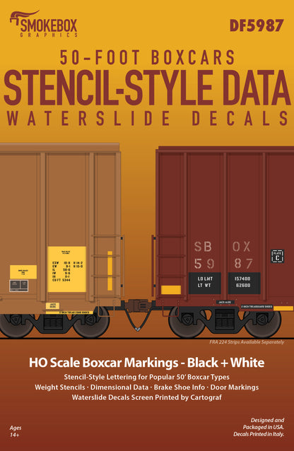 DF5987 Stencil-Style Data - 50' Boxcars