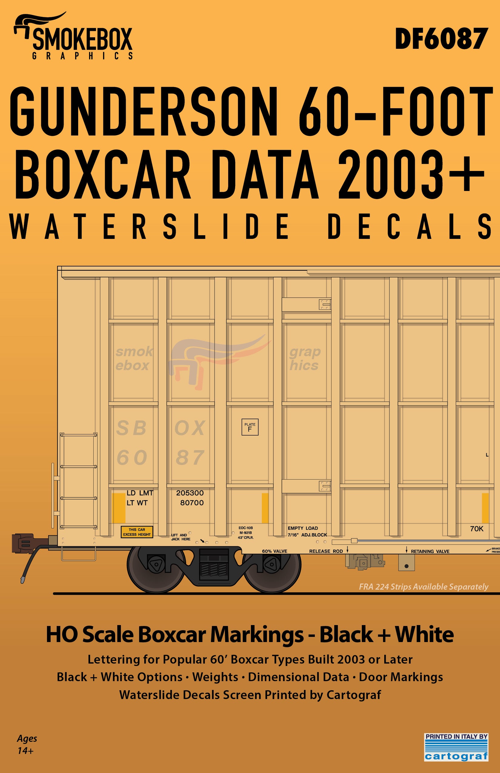 Smokebox Graphics DF6087 Gunderson 60' Boxcar Data 2003+ – Smokebox Graphics
