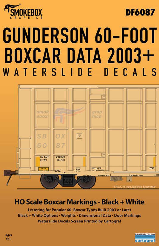 DF6087 Gunderson 60' Boxcar Data 2003+