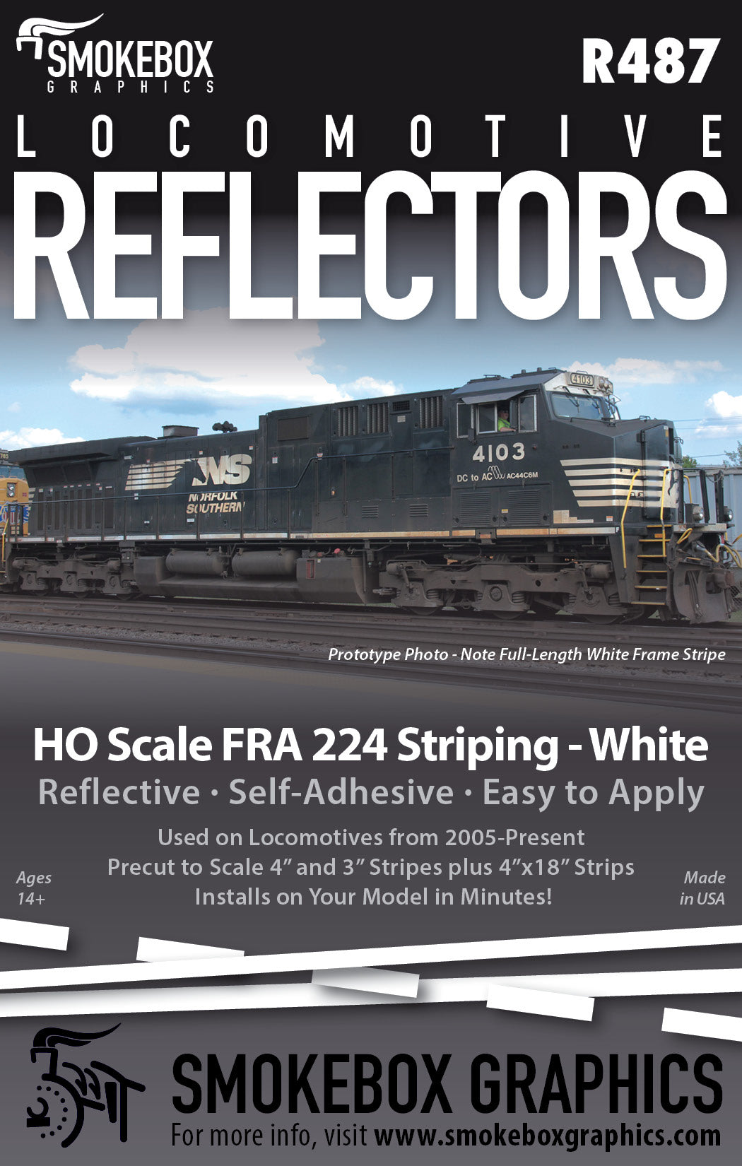 R487 Locomotive Reflectors - White